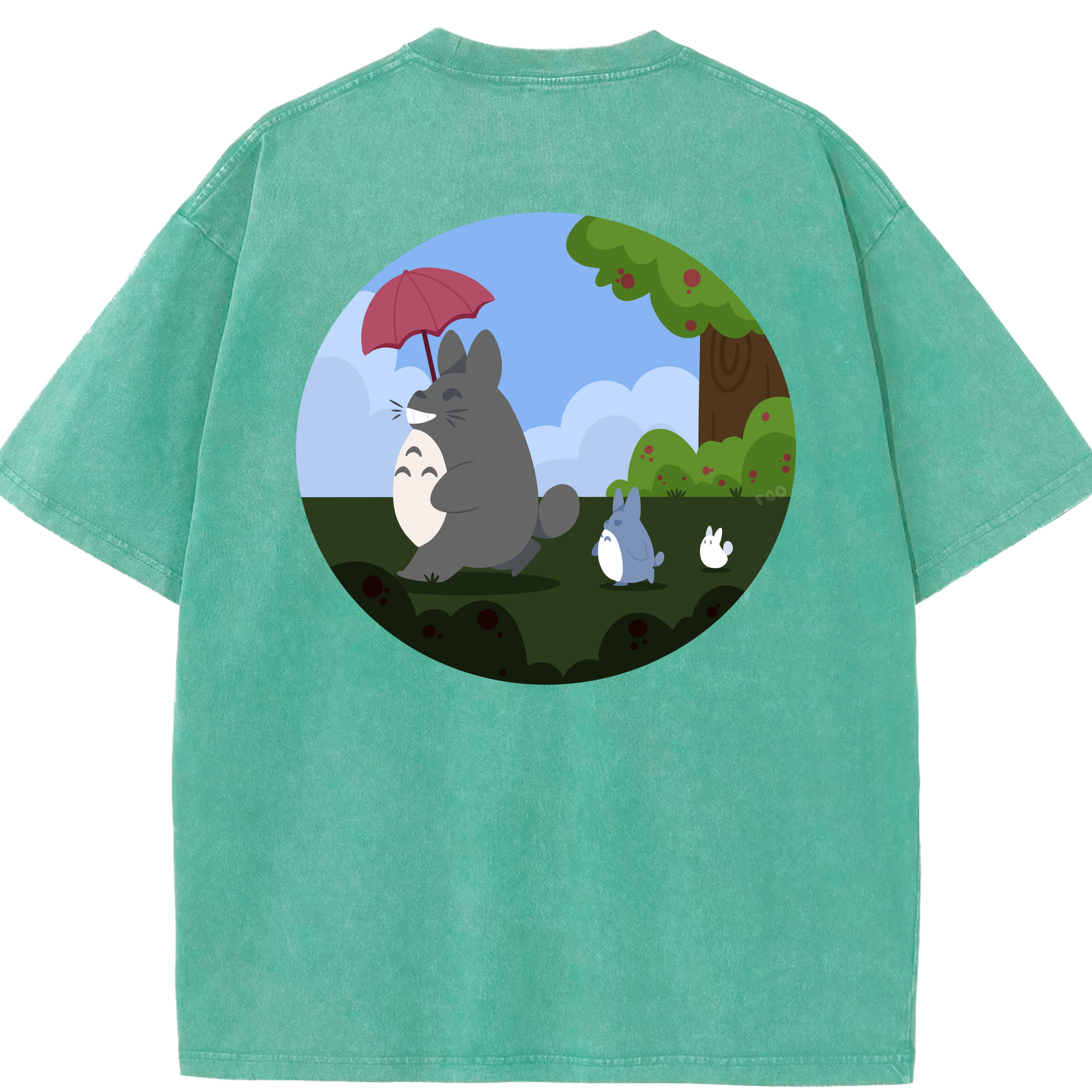 （画像用） となりのトトロ 草壁メイ 草壁サツキ My Neighbor Totoro Satsuki Kusakabe Mei Kusakabe 綿100% ヴィンテージ風 半袖Tシャツ（背面プリント）